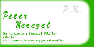 peter merczel business card